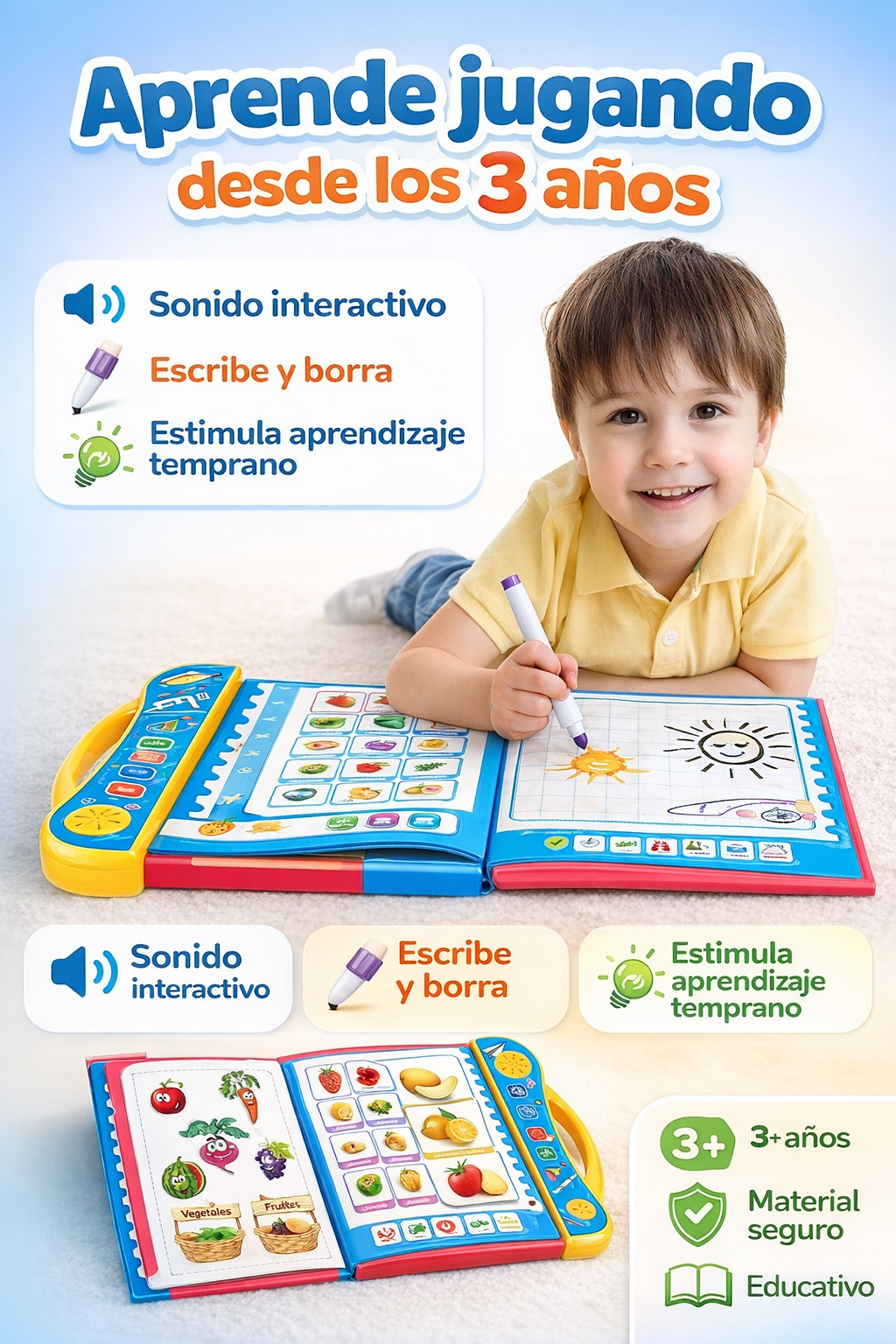Libro Didáctico Con Música Ingles y Español