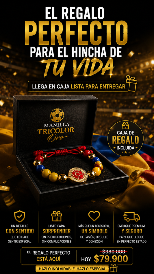PULSERA TRICOLOR ORO 2026 MUNDIALISTA