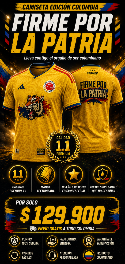CAMISETA COLOMBIA FIRME POR LA PATRIA 2026